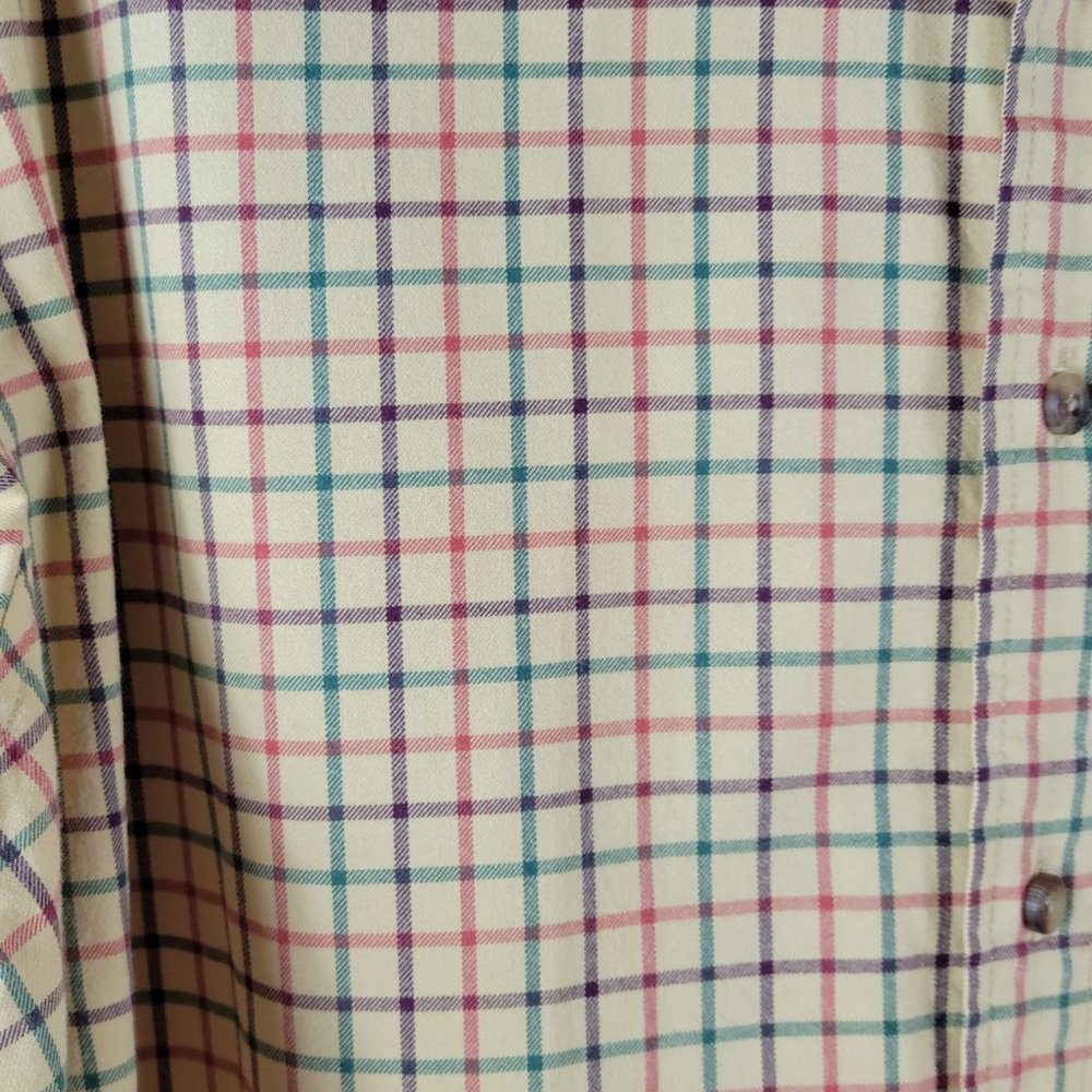 EDDIE BAUER MEN'S Plaid Button-Down Shirt mustard Size Large - Picture 7 of 7